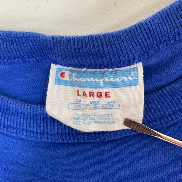 Vintage‎ Champion Graphic T-Shirt Athletic Durable Tee Blue Large - Picture 4 of 7